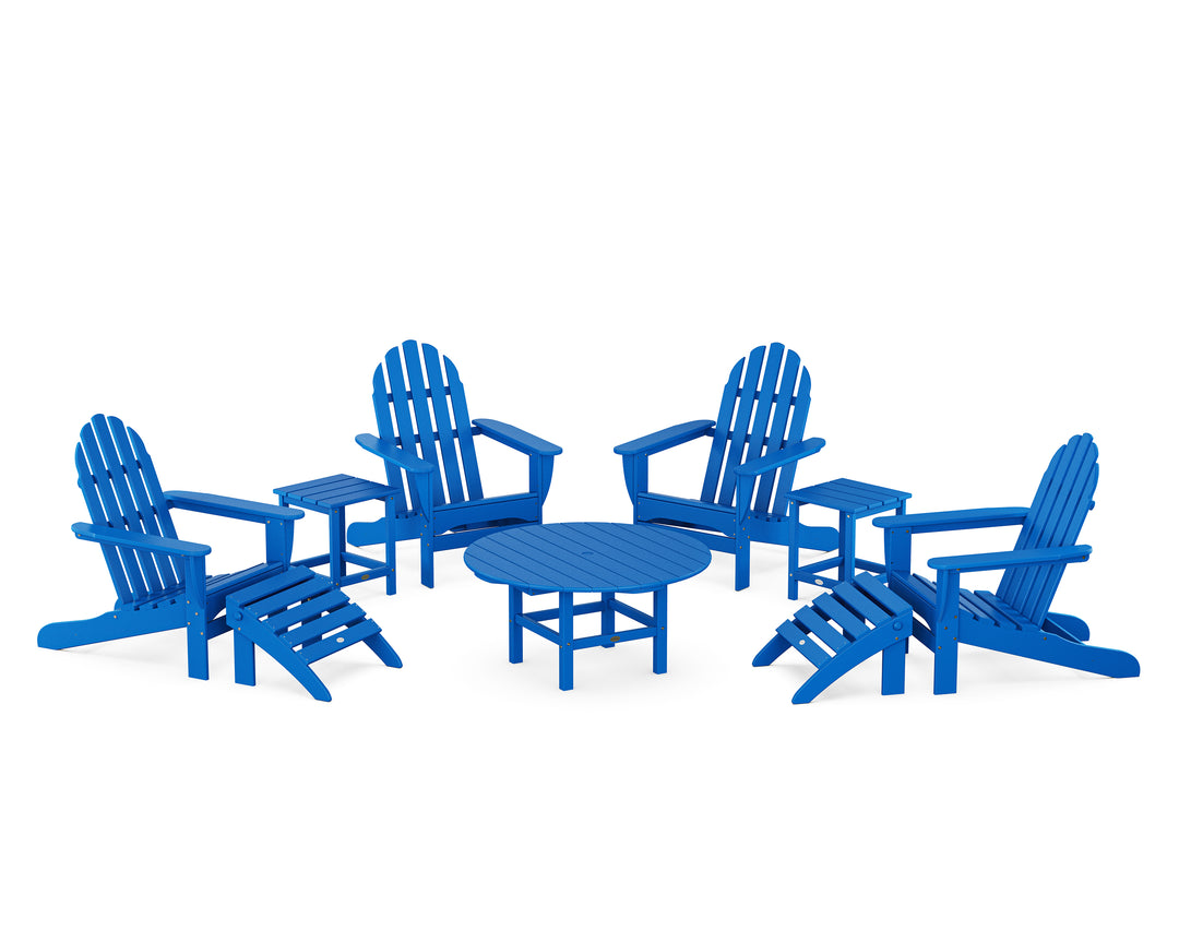 POLYWOOD® Classic Adirondack Chair 9-Piece Conversation Set
