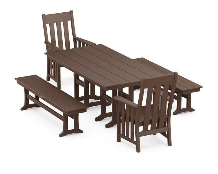 Martha Stewart by POLYWOOD® Acadia 5-Piece Farmhouse Dining Set with Benches