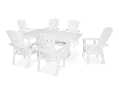 Nautical Curveback Adirondack 7-Piece Dining Set with Trestle Legs