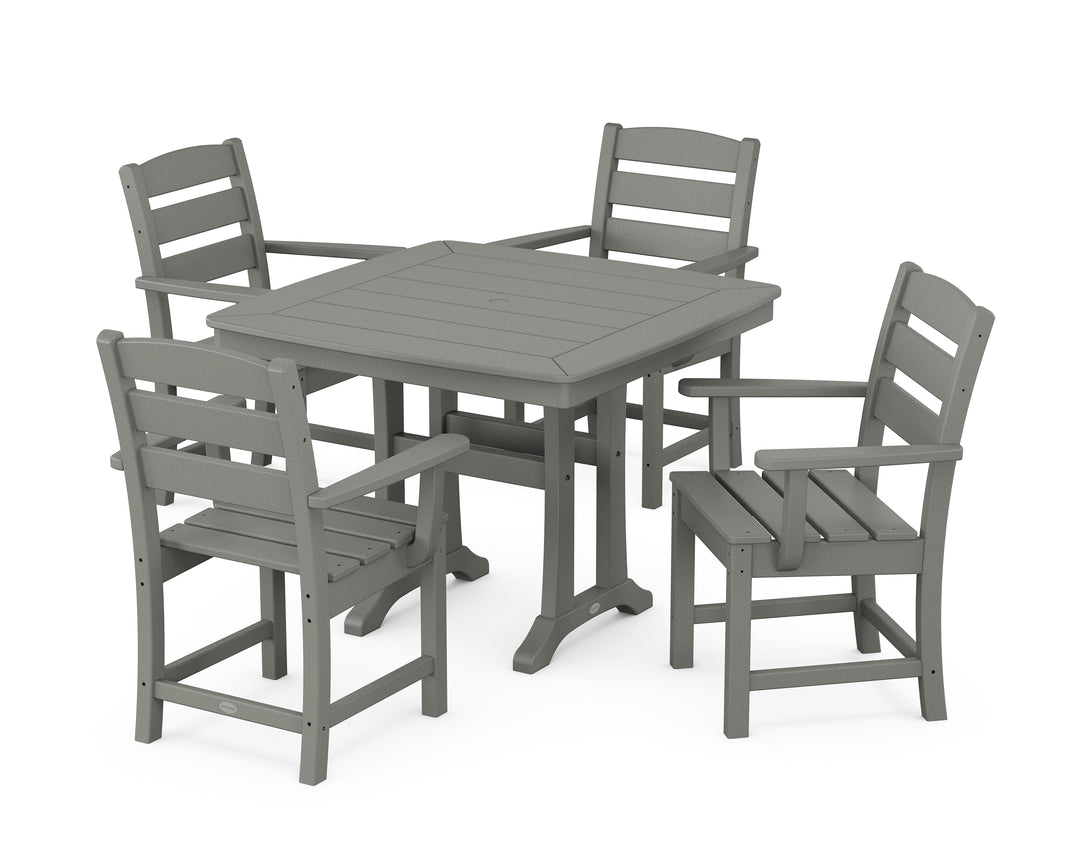 POLYWOOD® Lakeside 5-Piece Dining Set with Trestle Legs