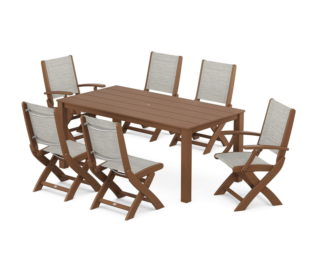 POLYWOOD® Coastal Folding Chair 7-Piece Parsons Dining Set