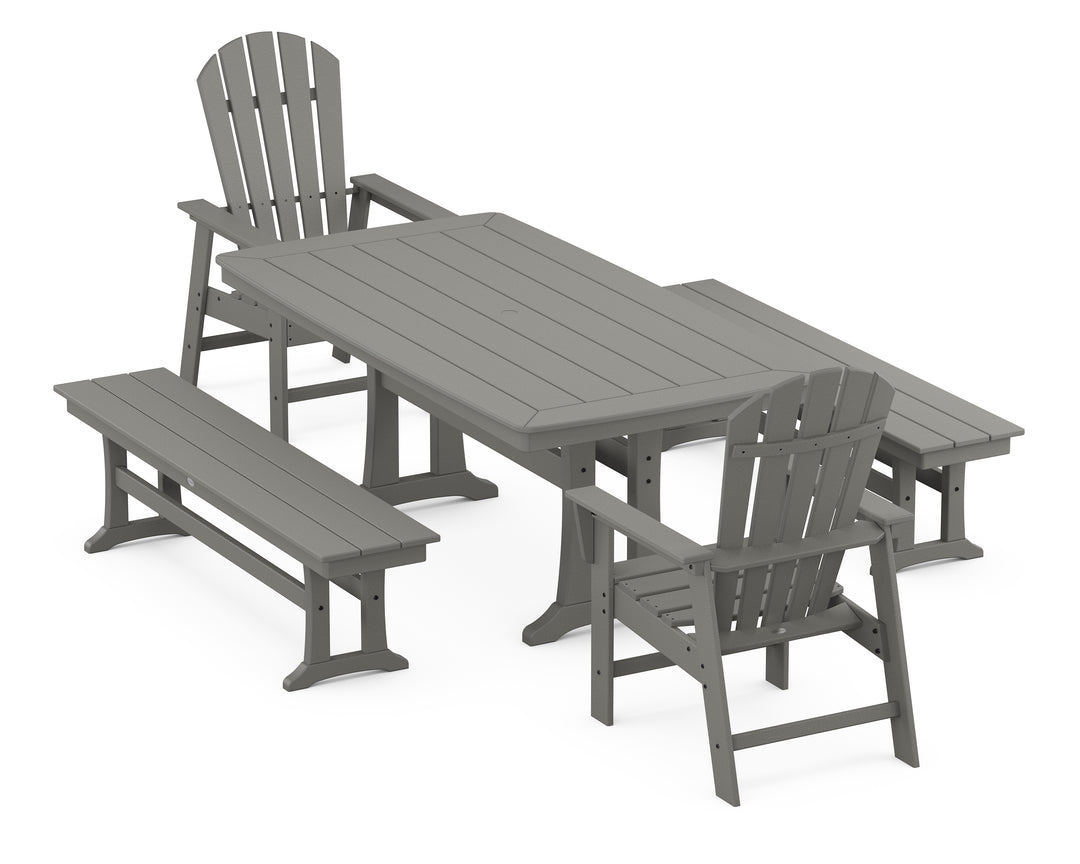 POLYWOOD® South Beach 5-Piece Dining Set with Trestle Legs