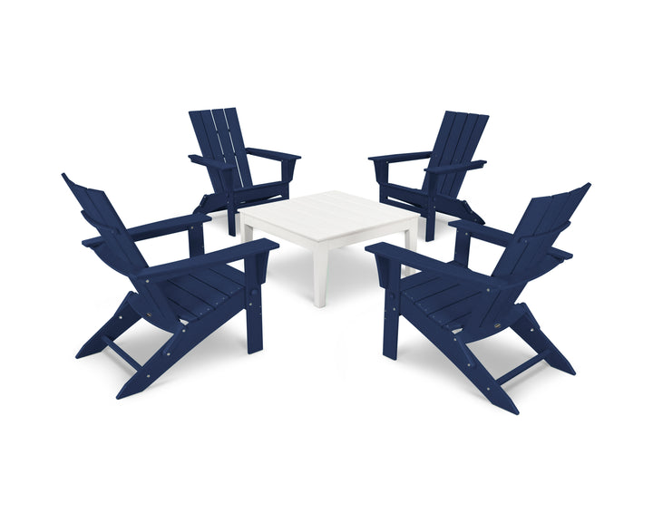 POLYWOOD® Quattro Folding Chair 5-Piece Conversation Set