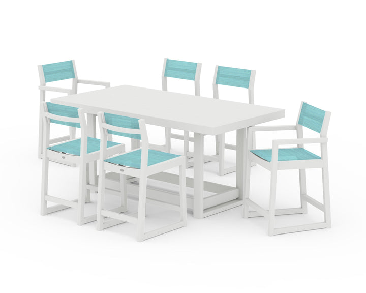 POLYWOOD® EDGE Sling 7-Piece Counter Table Set
