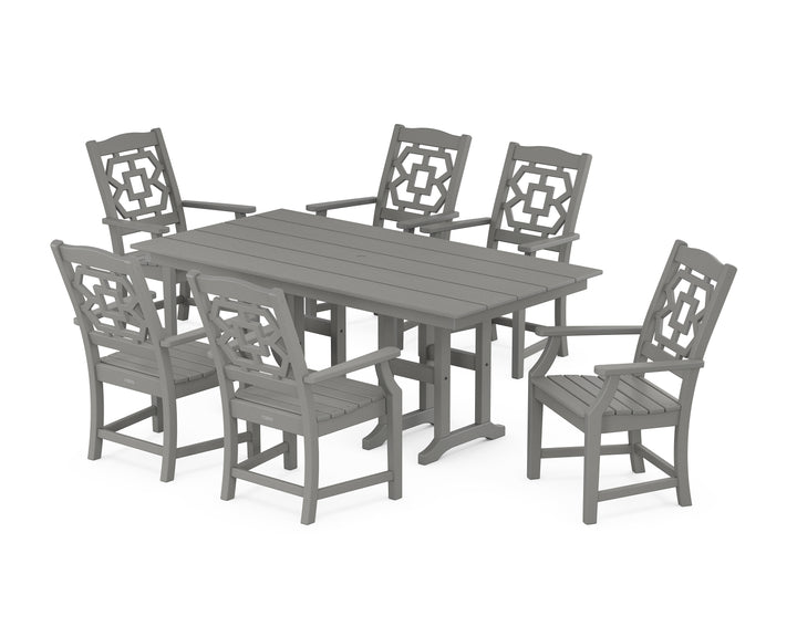 Martha Stewart by POLYWOOD® Chinoiserie Arm Chair 7-Piece Farmhouse Dining Set