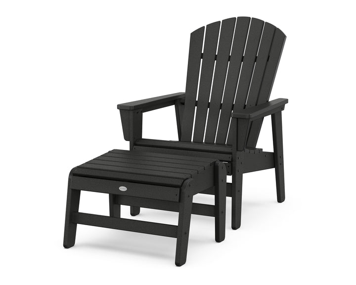 POLYWOOD® Nautical Grand Upright Adirondack Chair with Ottoman