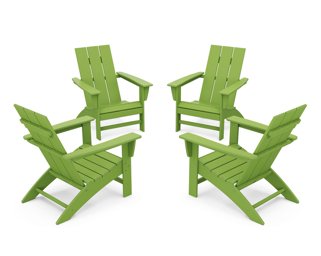 POLYWOOD® 4-Piece Modern Adirondack Chair Conversation Set