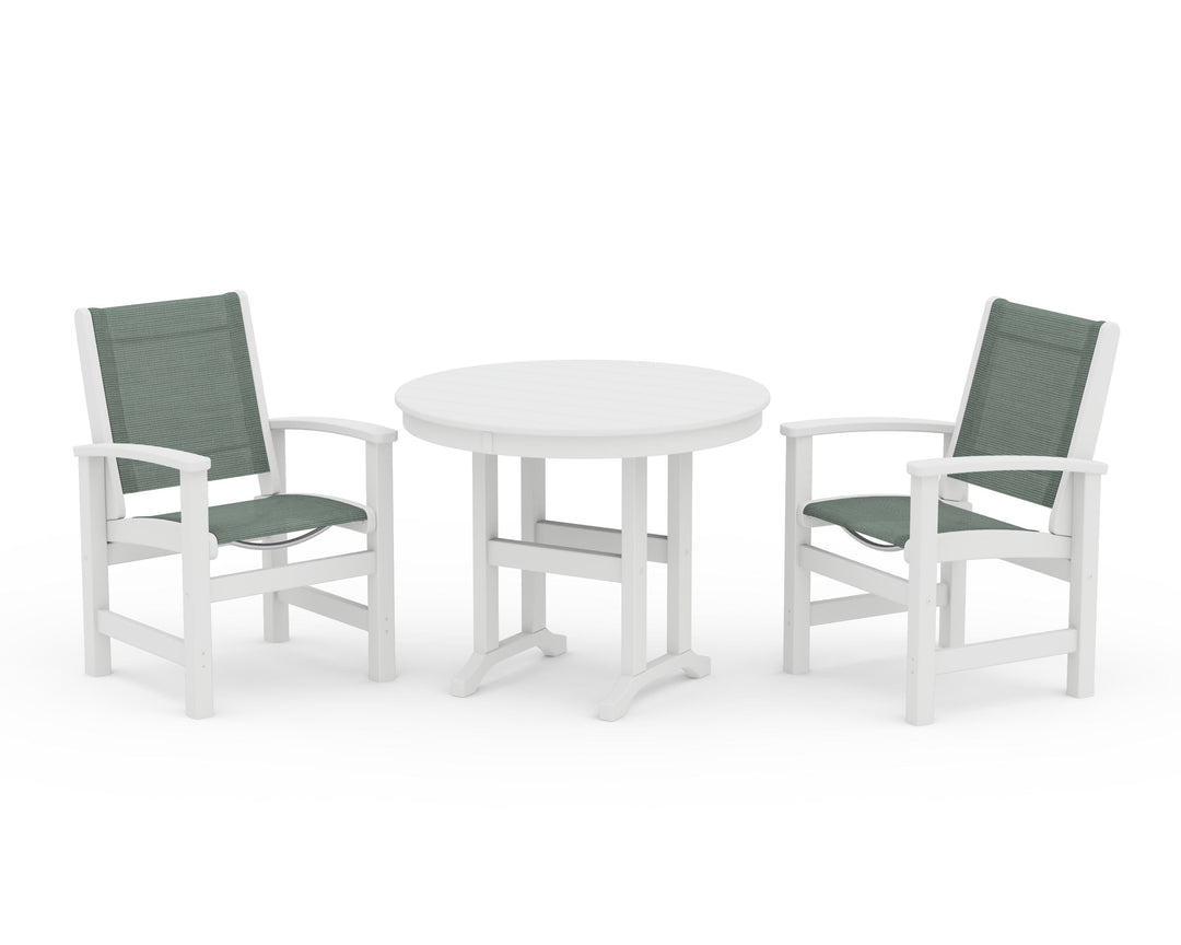 POLYWOOD® Coastal 3-Piece Round Dining Set