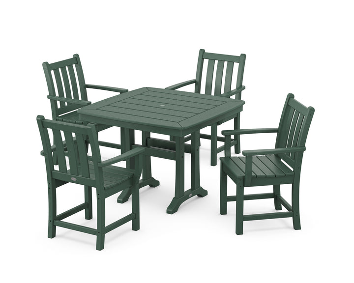 POLYWOOD® Traditional Garden 5-Piece Dining Set with Trestle Legs