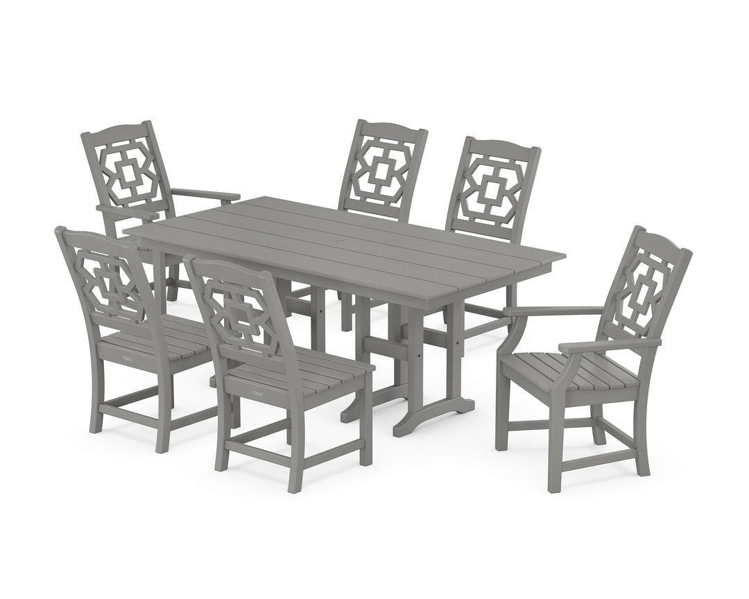 Martha Stewart by POLYWOOD® Chinoiserie 7-Piece Farmhouse Dining Set