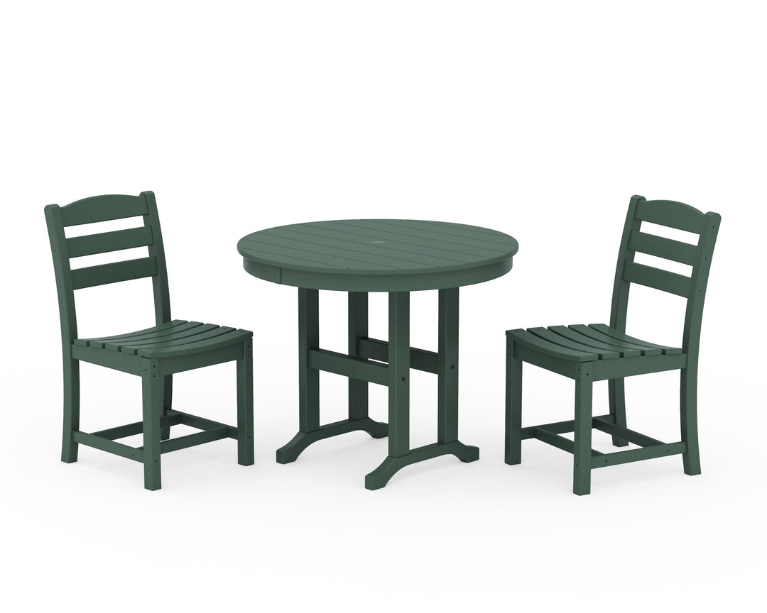 POLYWOOD® La Casa Café Side Chair 3-Piece Round Dining Set