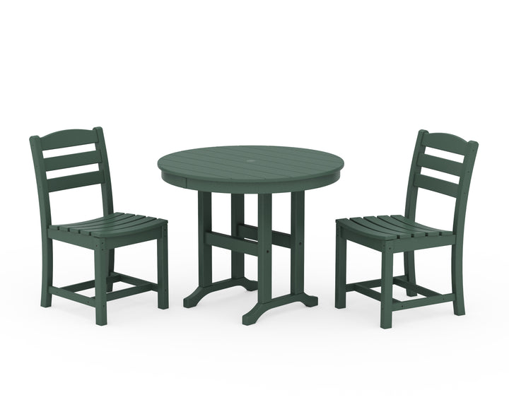 POLYWOOD® La Casa Café Side Chair 3-Piece Round Dining Set