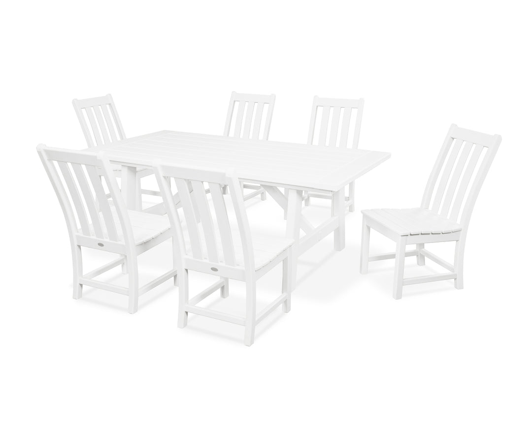 POLYWOOD® Vineyard 7-Piece Rustic Farmhouse Side Chair Dining Set