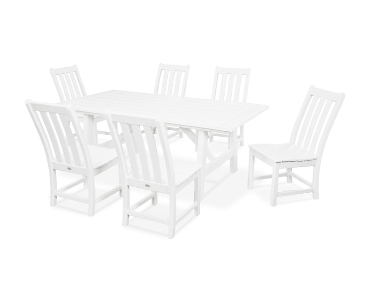 POLYWOOD® Vineyard 7-Piece Rustic Farmhouse Side Chair Dining Set