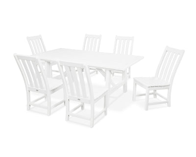 Vineyard 7-Piece Rustic Farmhouse Side Chair Dining Set