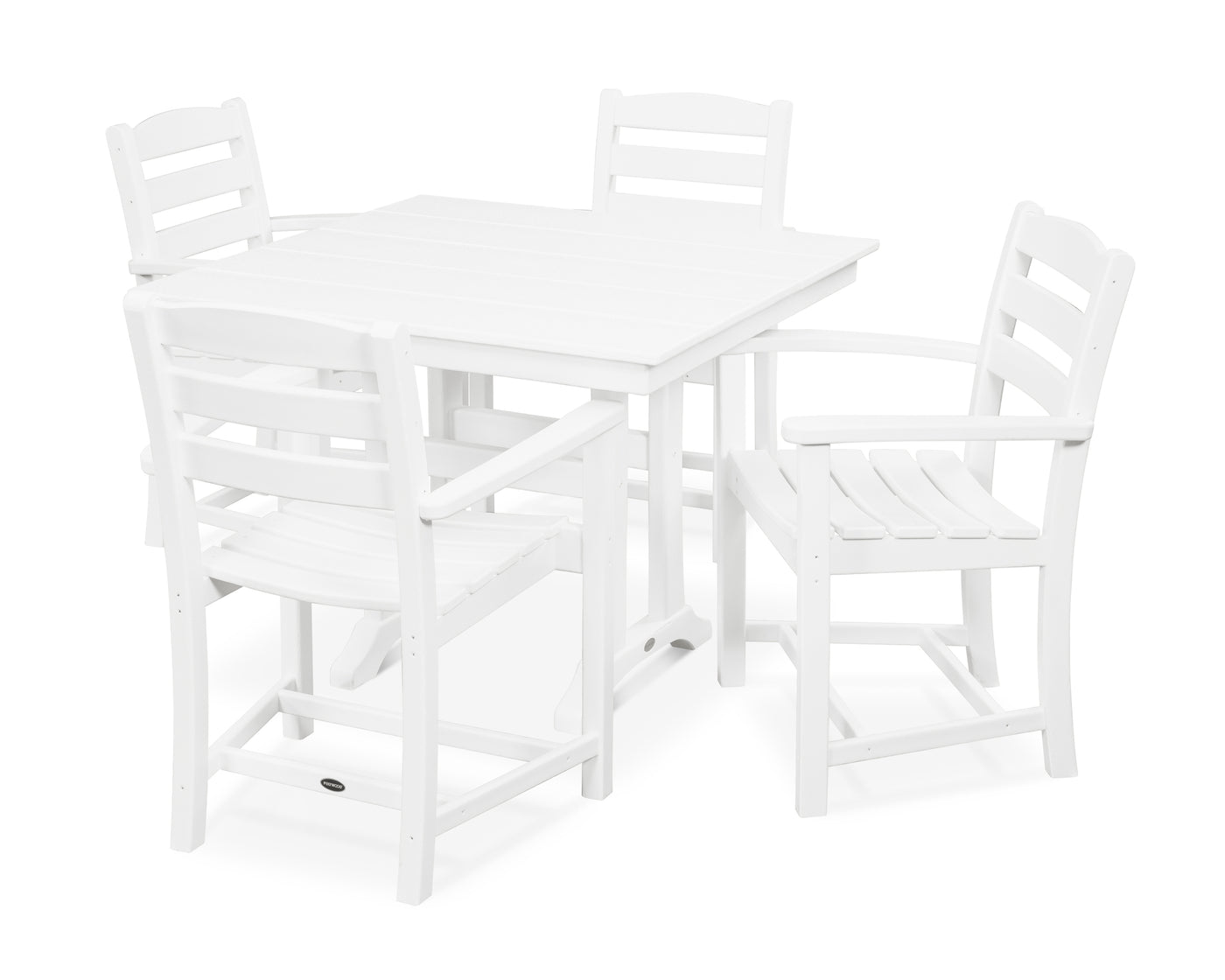 La Casa CafŽ 5-Piece Farmhouse Trestle Arm Chair Dining Set