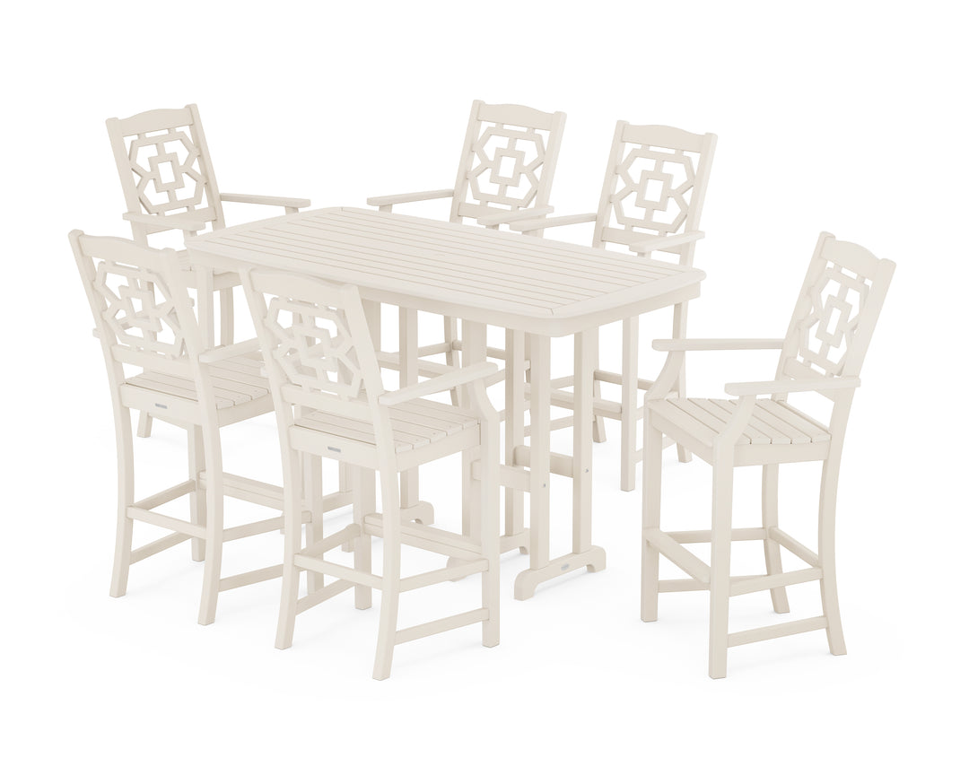 Martha Stewart by POLYWOOD® Chinoiserie Arm Chair 7-Piece Bar Set