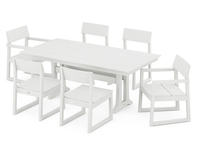 EDGE 7-Piece Farmhouse Trestle Dining Set