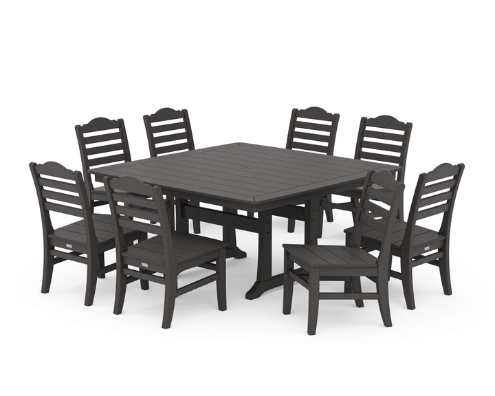 POLYWOOD® Savannah Side Chair 9-Piece Square Dining Set with Trestle Legs