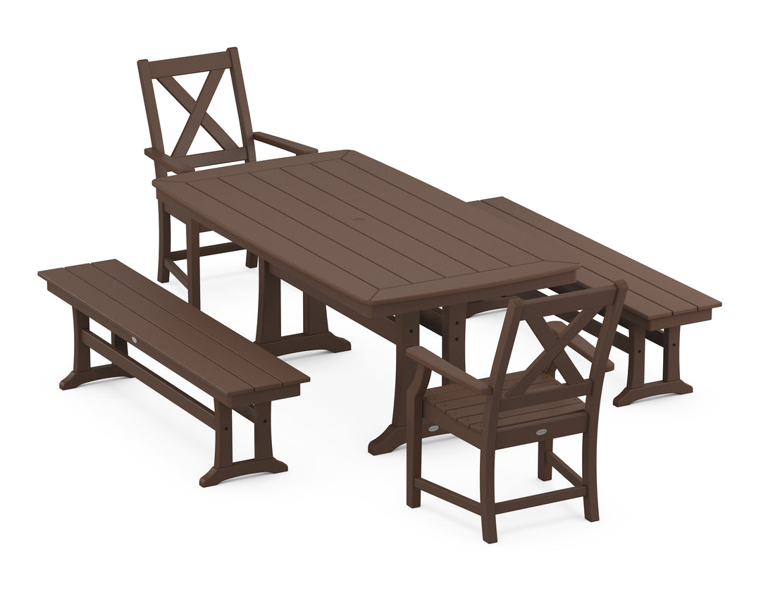 POLYWOOD® Braxton 5-Piece Dining Set with Trestle Legs