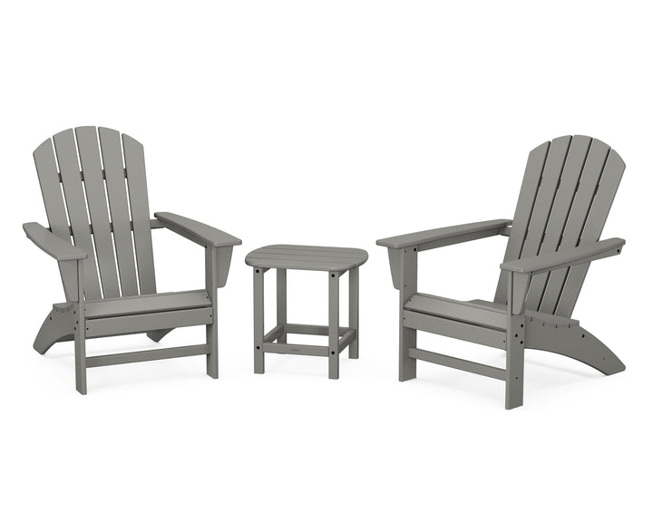 POLYWOOD® Nautical 3-Piece Adirondack Set with South Beach 18" Side Table