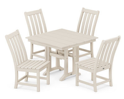 Vineyard 5-Piece Farmhouse Trestle Side Chair Dining Set