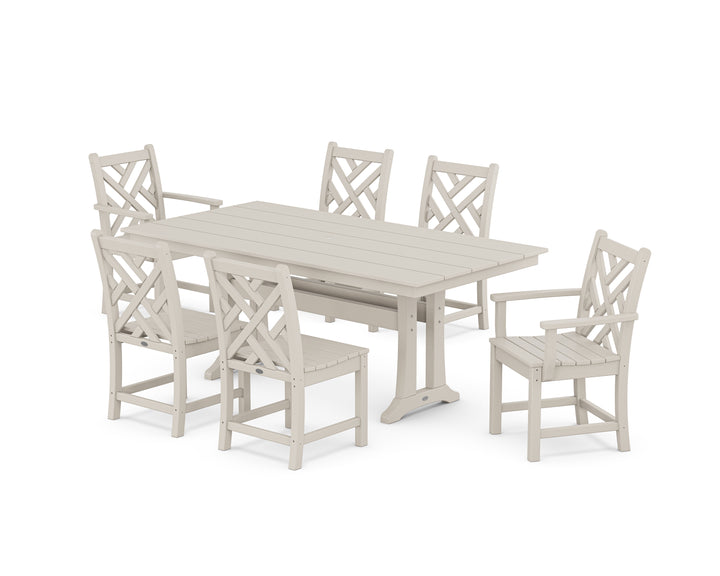 POLYWOOD® Chippendale 7-Piece Farmhouse Trestle Dining Set