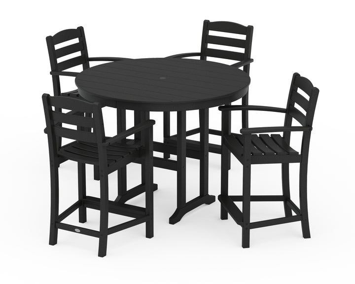 POLYWOOD® La Casa Café 5-Piece Round Farmhouse Counter Set