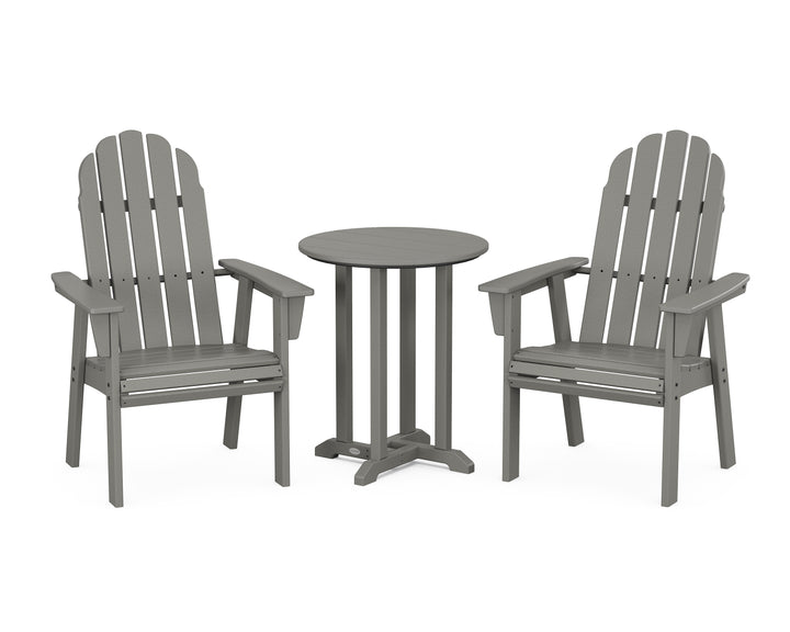 POLYWOOD® Vineyard Adirondack 3-Piece Round Bistro Dining Set