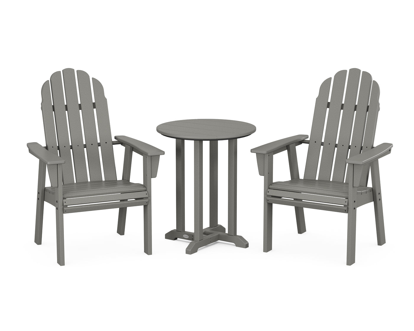 Vineyard Adirondack 3-Piece Round Bistro Dining Set