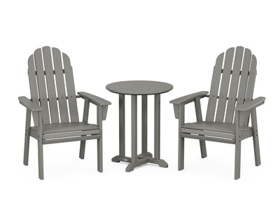 Vineyard Adirondack 3-Piece Round Bistro Dining Set