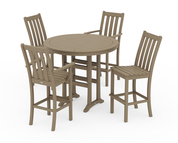 POLYWOOD® Vineyard 5-Piece Nautical Trestle Bar Set