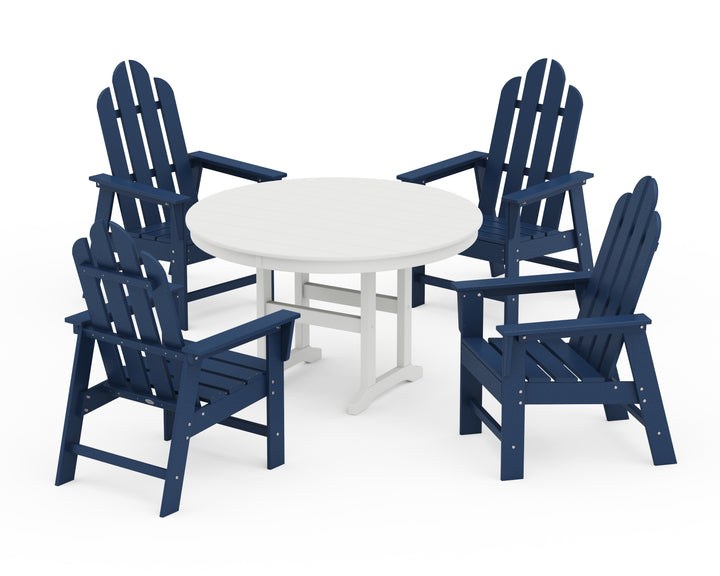 POLYWOOD® Long Island 5-Piece Round Farmhouse Dining Set