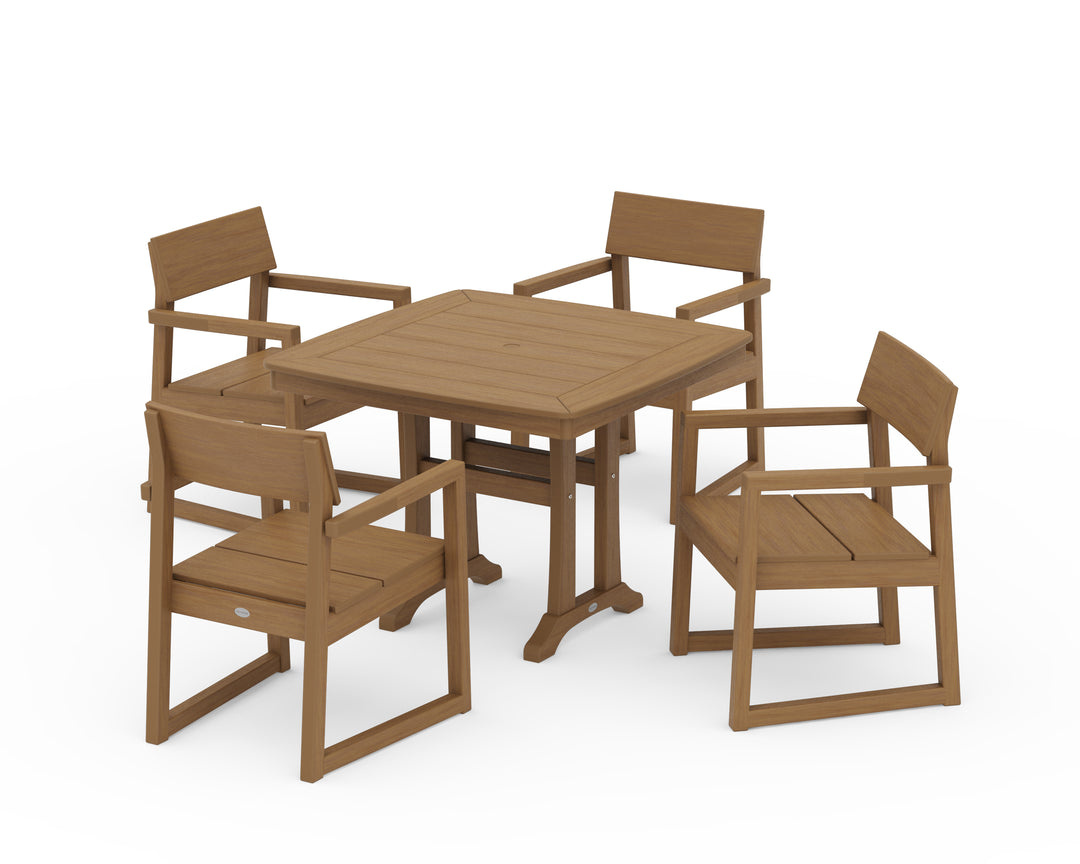 POLYWOOD® EDGE 5-Piece Dining Set with Trestle Legs