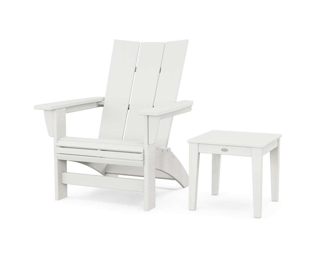 POLYWOOD® Modern Grand Adirondack Chair with Side Table