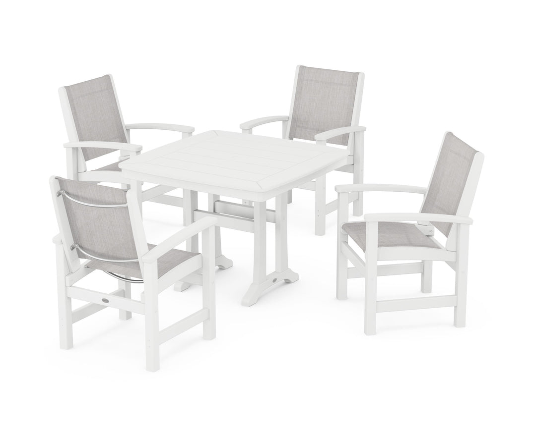 POLYWOOD® Coastal 5-Piece Dining Set with Trestle Legs