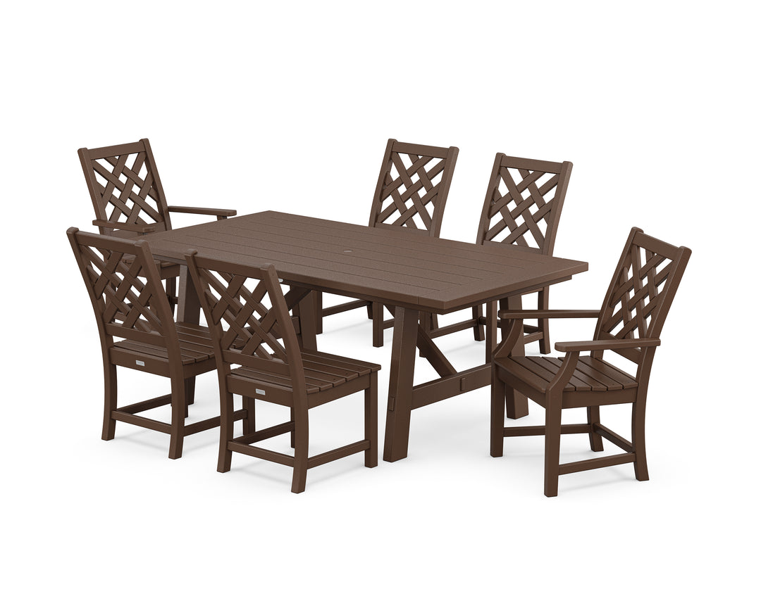 POLYWOOD® Wovendale 7-Piece Rustic Farmhouse Dining Set