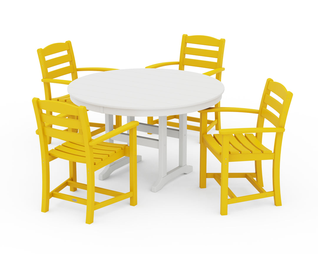 POLYWOOD® La Casa Café 5-Piece Round Farmhouse Dining Set