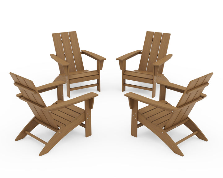 POLYWOOD® 4-Piece Modern Adirondack Chair Conversation Set