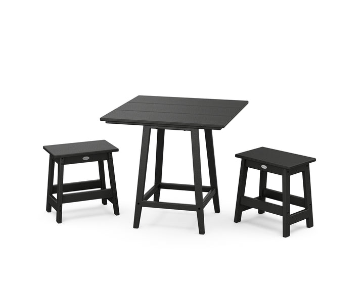POLYWOOD® Modern Studio Stool 3-Piece Square Bistro Set