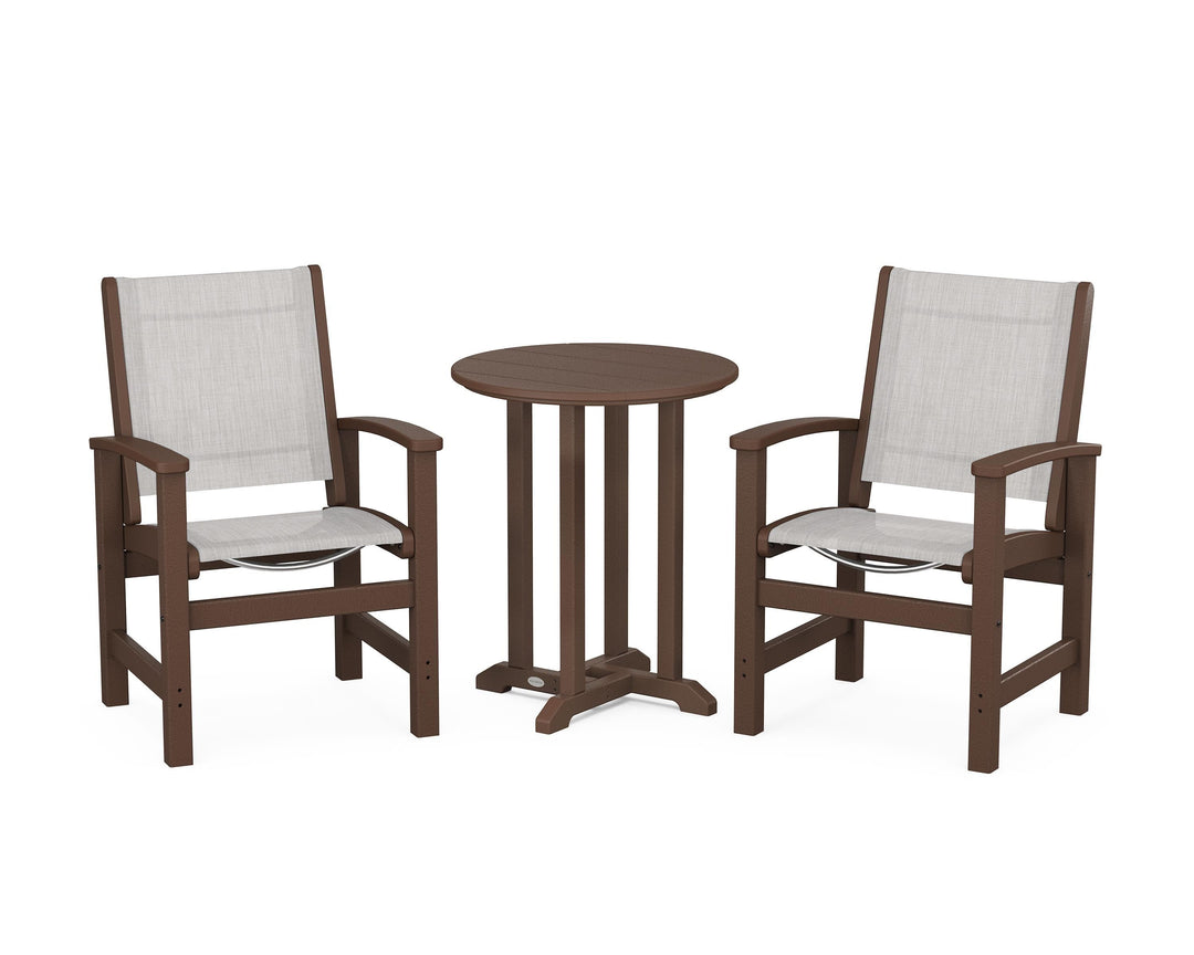 POLYWOOD® Coastal 3-Piece Round Bistro Dining Set