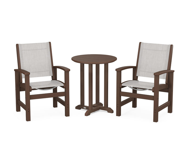POLYWOOD® Coastal 3-Piece Round Bistro Dining Set
