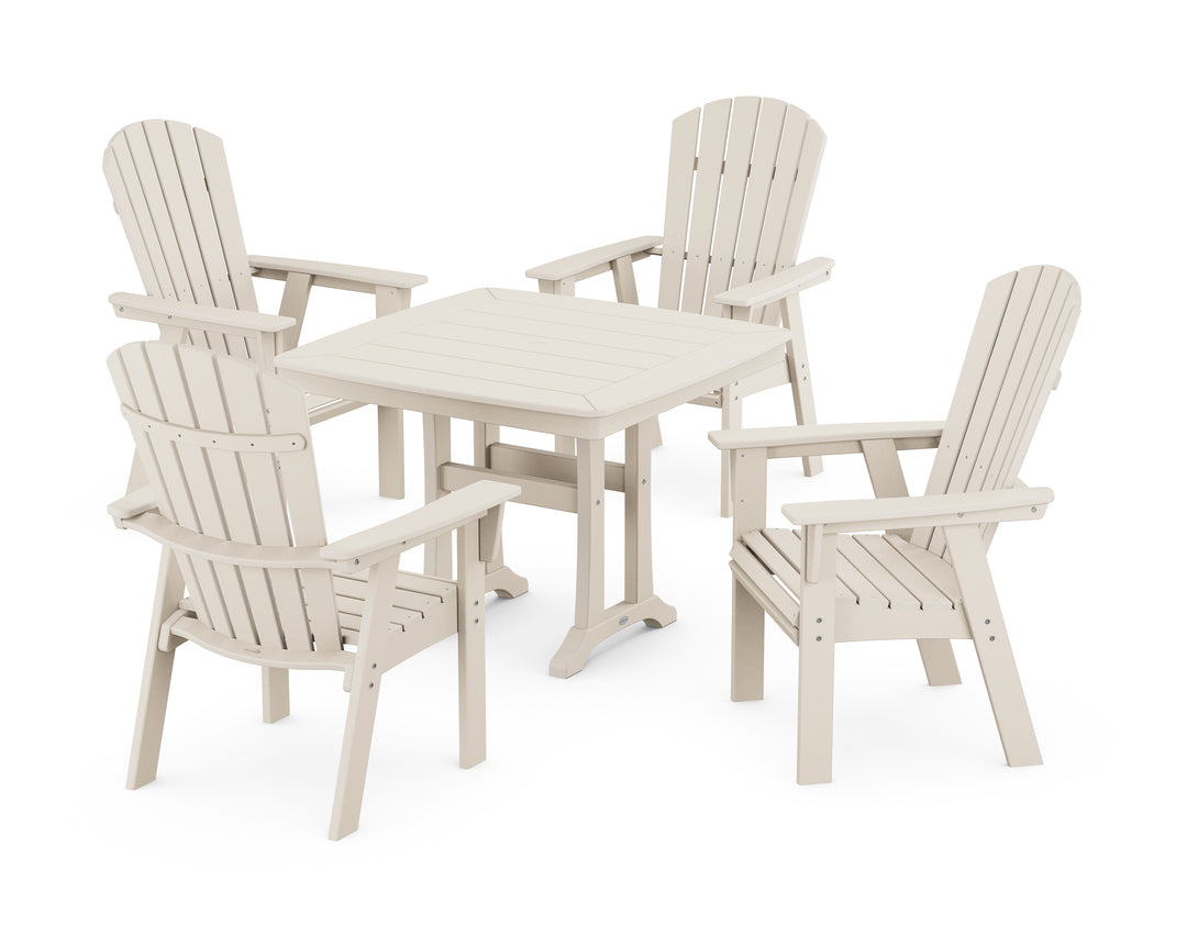 POLYWOOD® Nautical Adirondack 5-Piece Dining Set with Trestle Legs