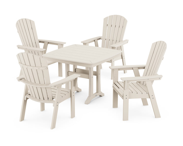 POLYWOOD® Nautical Adirondack 5-Piece Dining Set with Trestle Legs