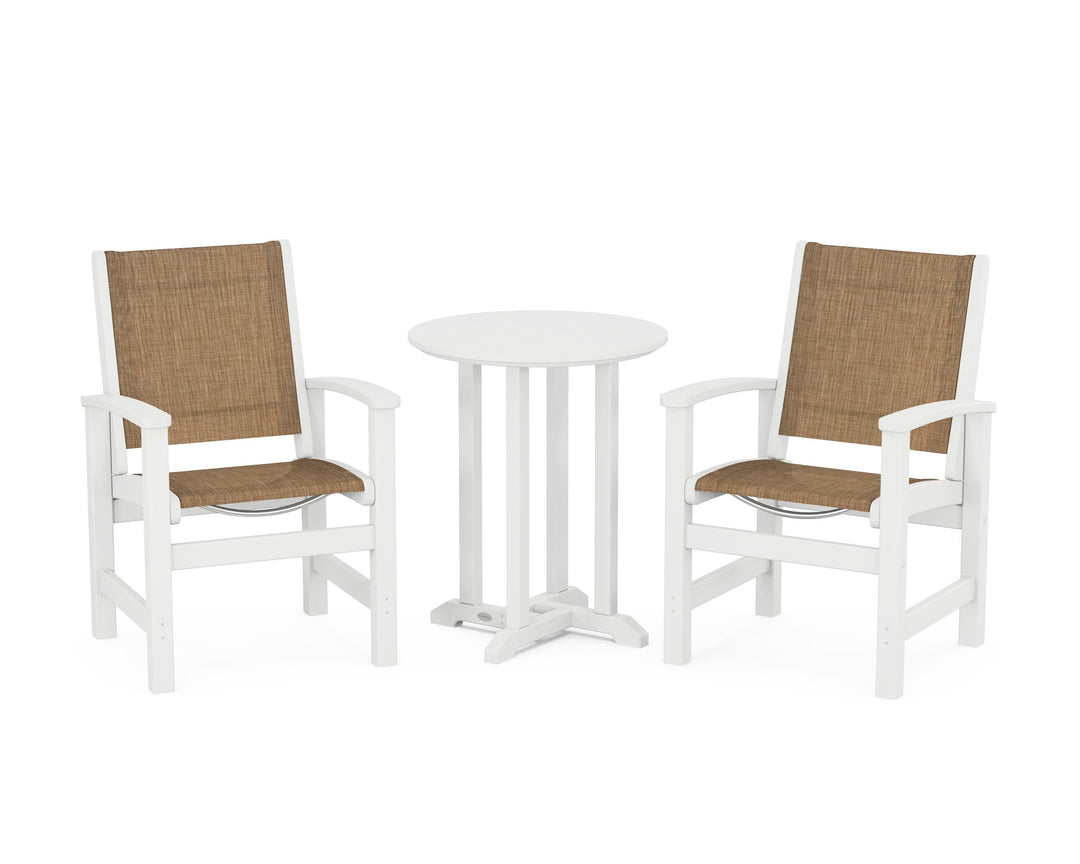 POLYWOOD® Coastal 3-Piece Round Bistro Dining Set