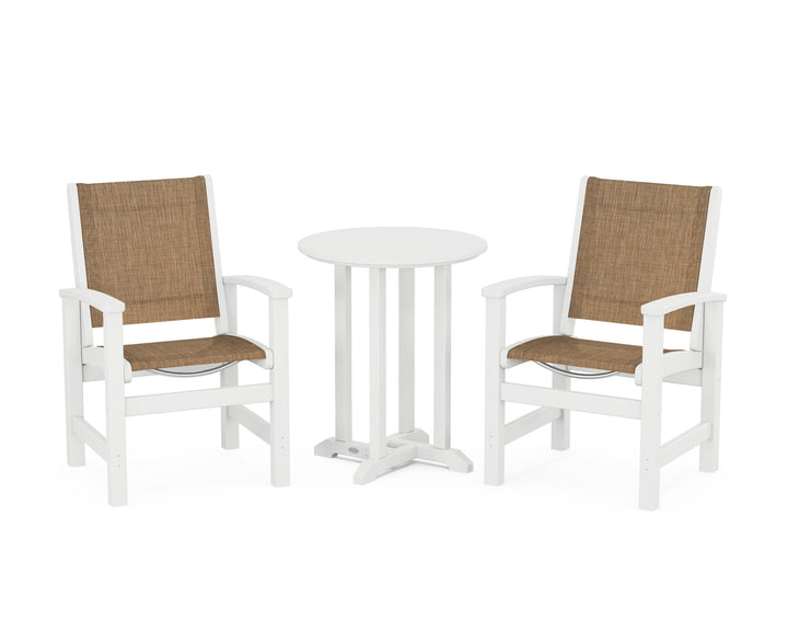 POLYWOOD® Coastal 3-Piece Round Bistro Dining Set