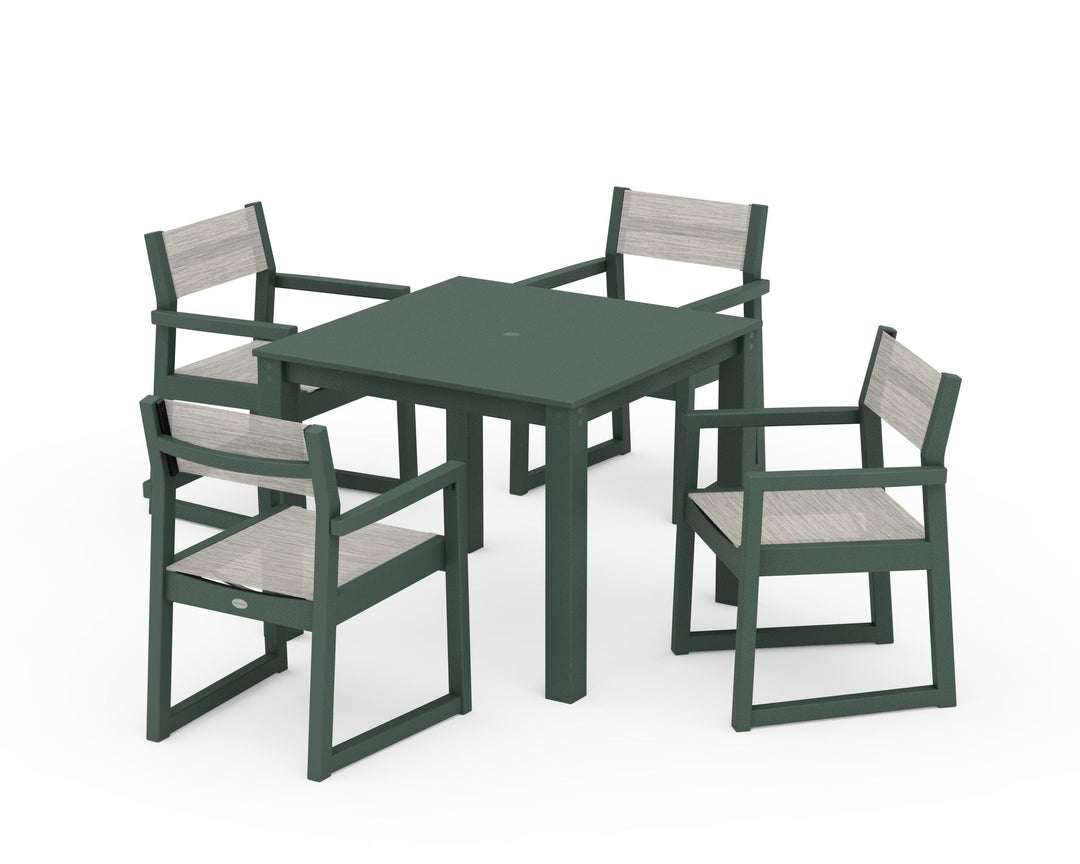 POLYWOOD® EDGE Sling Arm Chair 5-Piece Parsons Dining Set