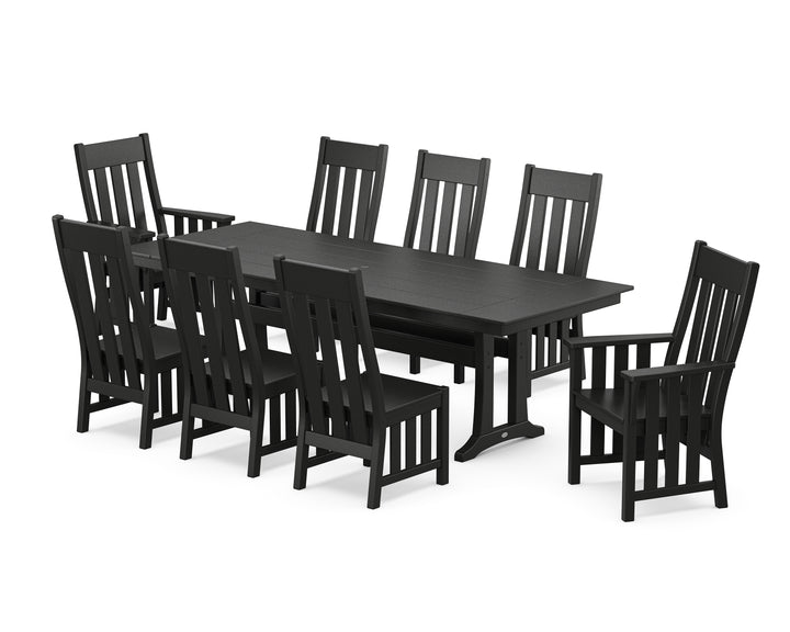 Martha Stewart by POLYWOOD® Acadia 9-Piece Farmhouse Dining Set with Trestle Legs