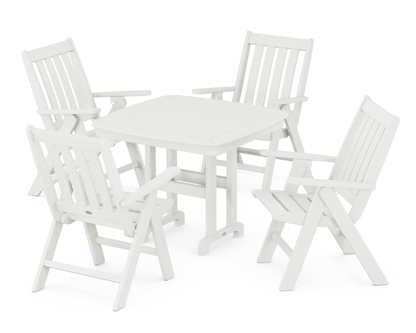 Vineyard Folding Chair 5-Piece Dining Set