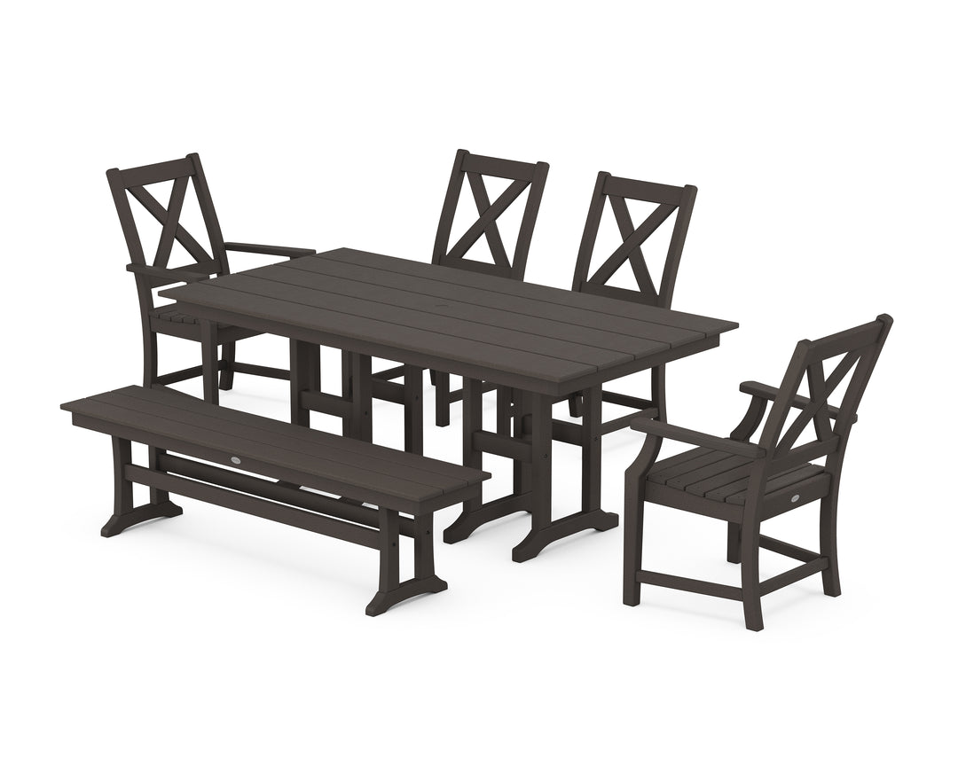 POLYWOOD® Braxton 6-Piece Farmhouse Dining Set